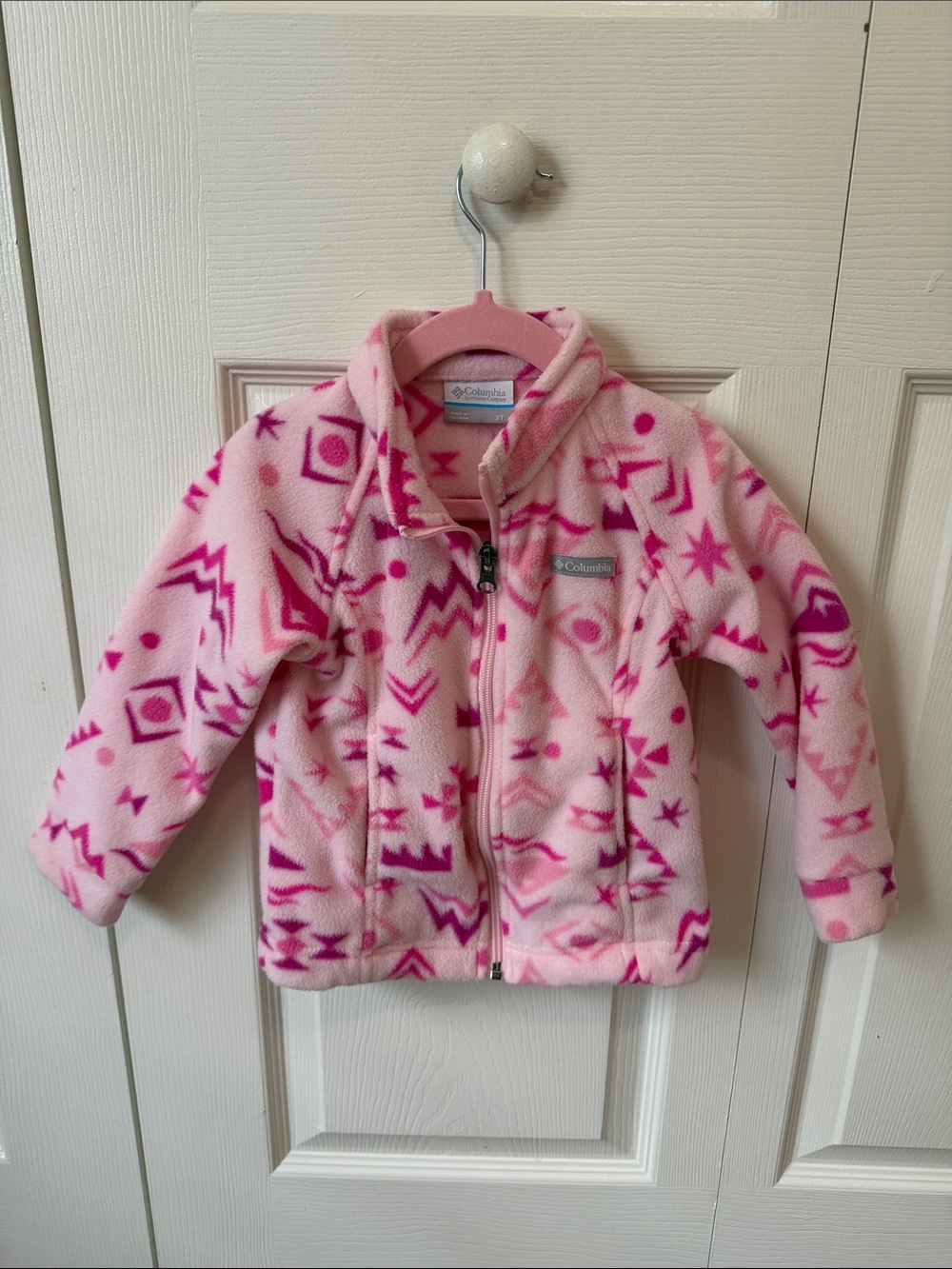 Columbia Girls Pink & Magenta Printed Fleece Jacket